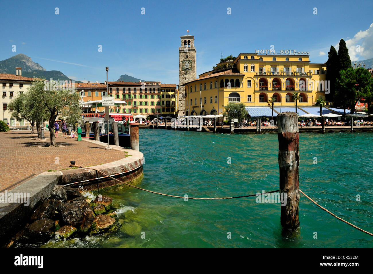 Villaggio di Riva, il Lago di Garda, Trentino, Italia, Europa Foto Stock