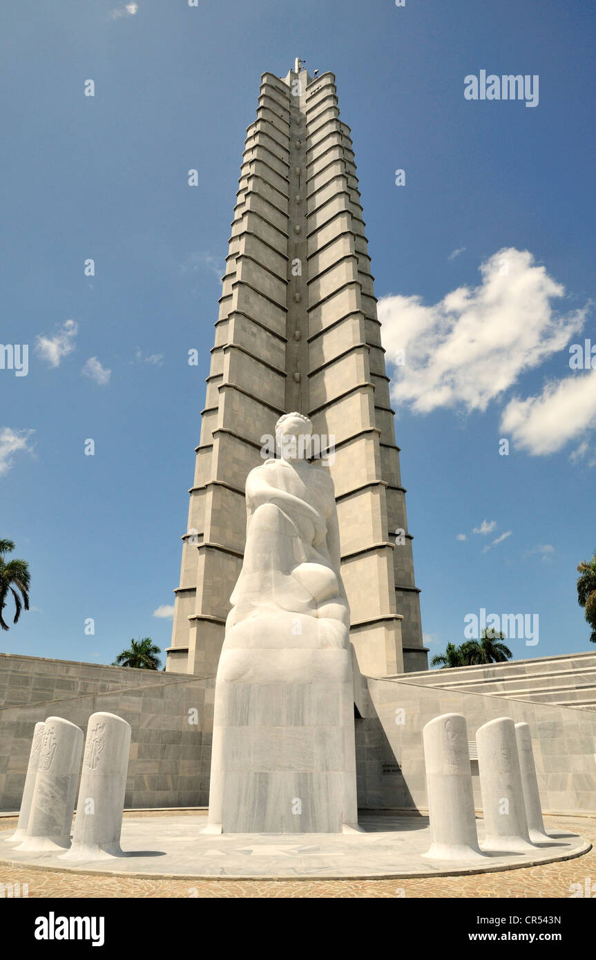 Monumento di José Martí, monumento a José Martí, scrittore cubano ed eroe  nazionale, 105m, Plaza de la Revolución, Havana, Cuba Foto stock - Alamy