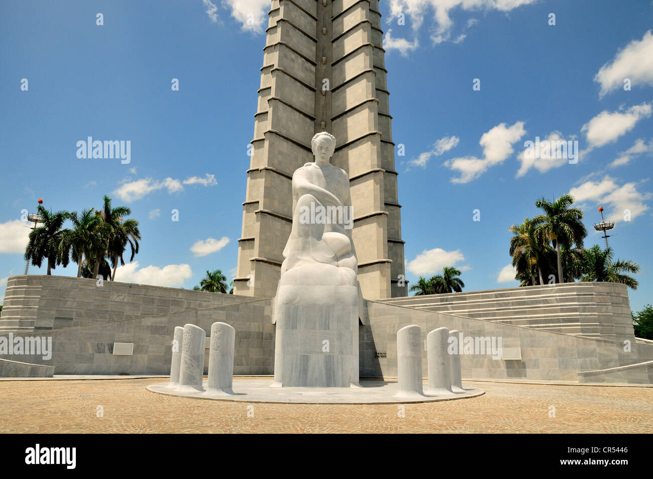 Monumento di José Martí, monumento a José Martí, scrittore cubano ed eroe nazionale, 105m, Plaza de la Revolución, Havana, Cuba Foto Stock
