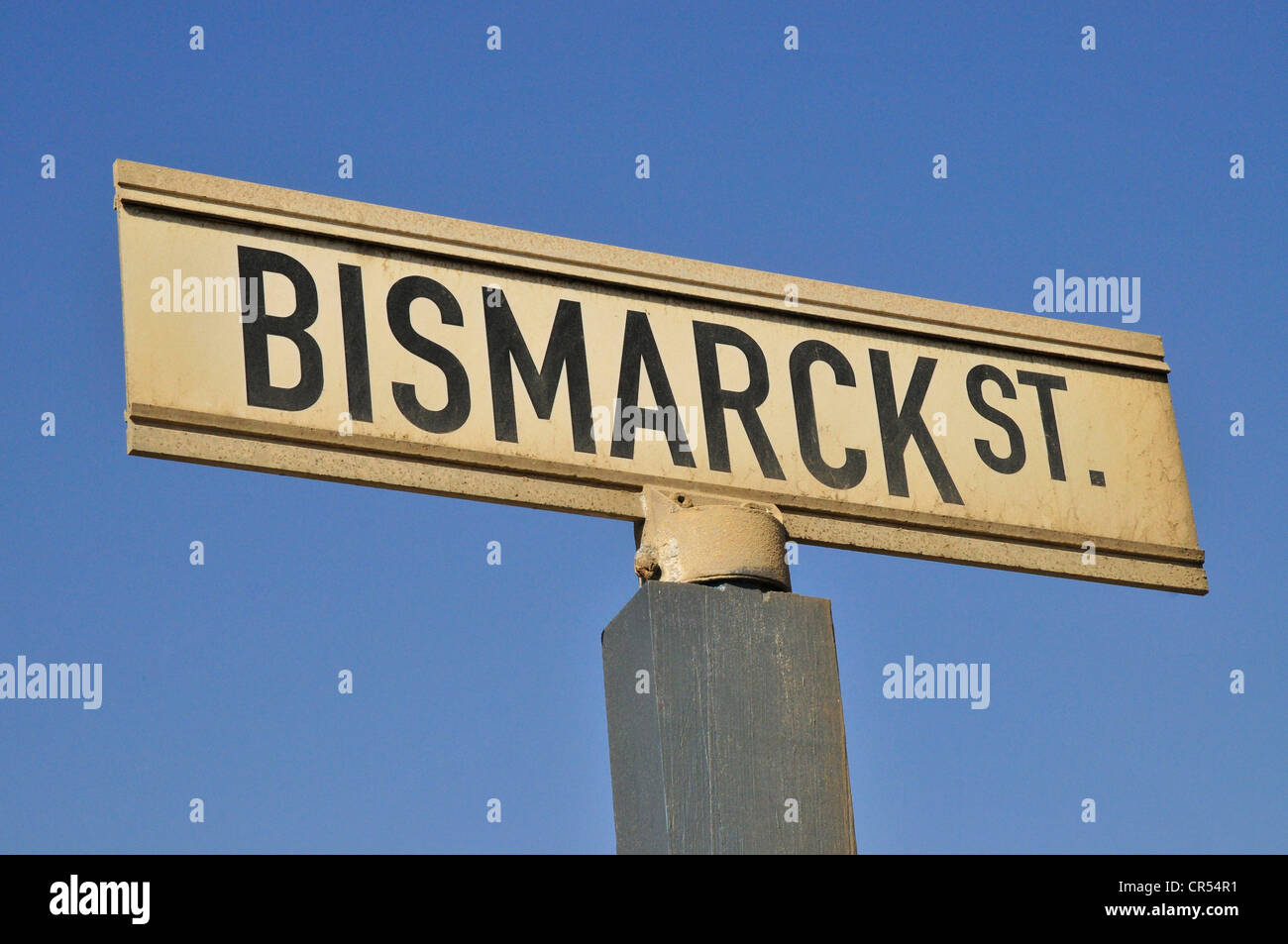 Bismarck strada segno, Swakopmund, Namibia, Africa Foto Stock