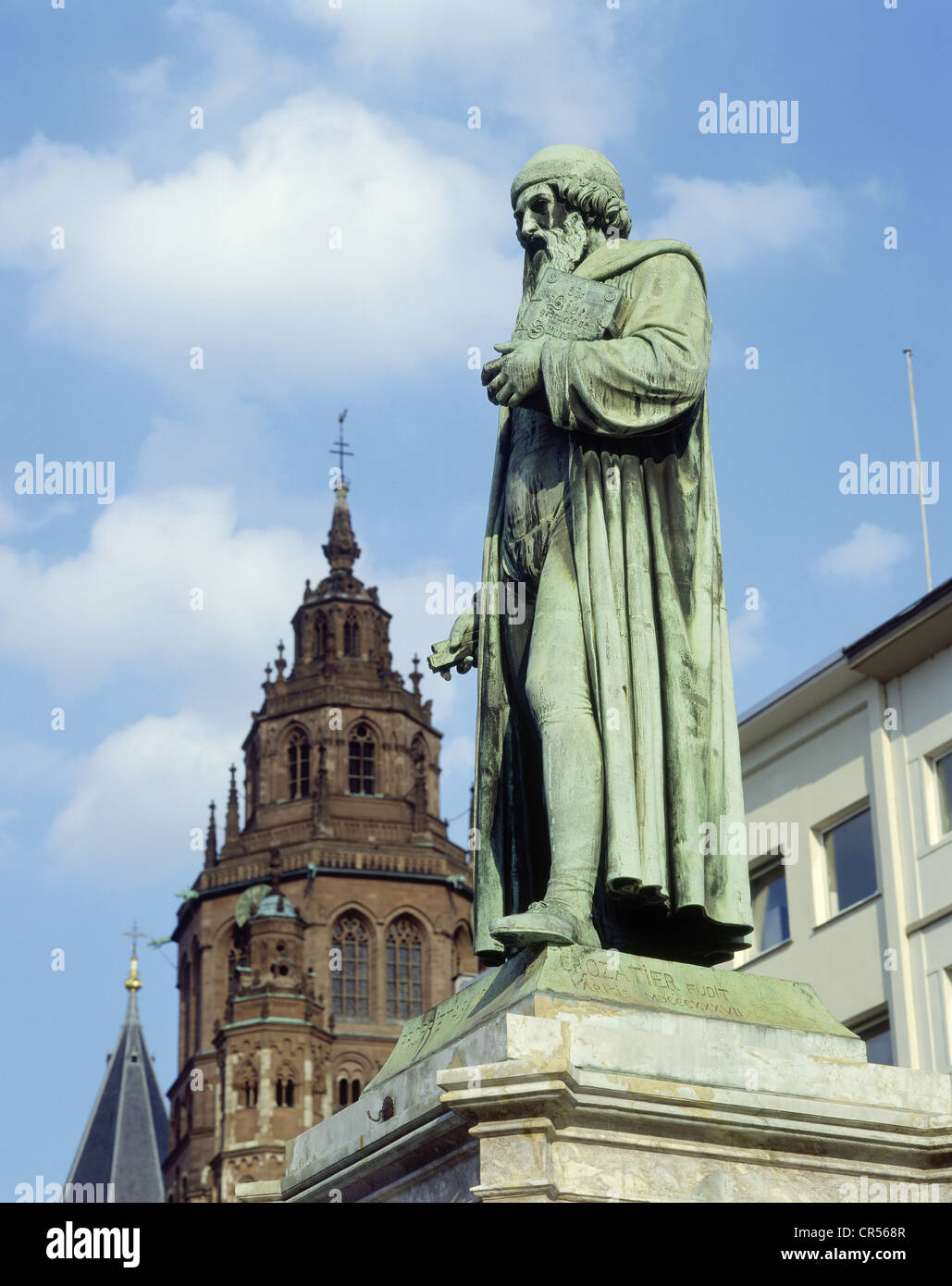 Gutenberg, Johannes Gensfleisch zur Laden zum, circa 1400 - 3.2.1468, orafo e tipografo tedesco, monumento, Magonza, Rheinland-Pfalz, Germania, Foto Stock