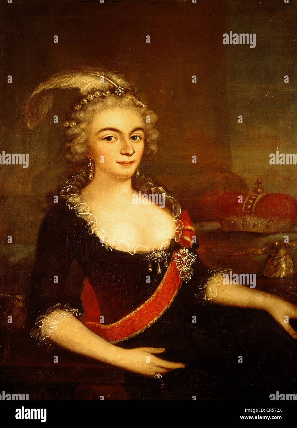 Bretzenheim, Friederike von, 9.12.1771 - 1802, Principessa Abbess di Lindau 1782 - 1802, mezza lunghezza, pittura, circa 1795, casa di Cavazzen, Lindau, Baviera, Germania, Foto Stock