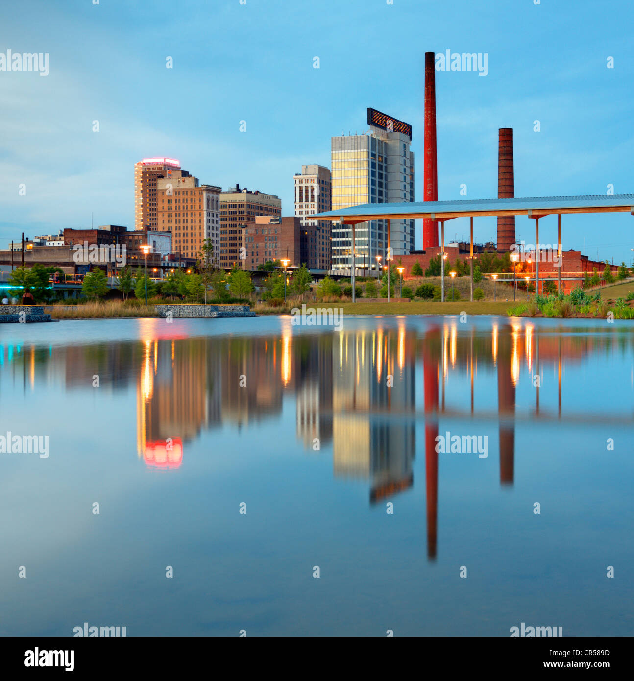 Birmingham, Alabama's industrial skyline del centro. Foto Stock