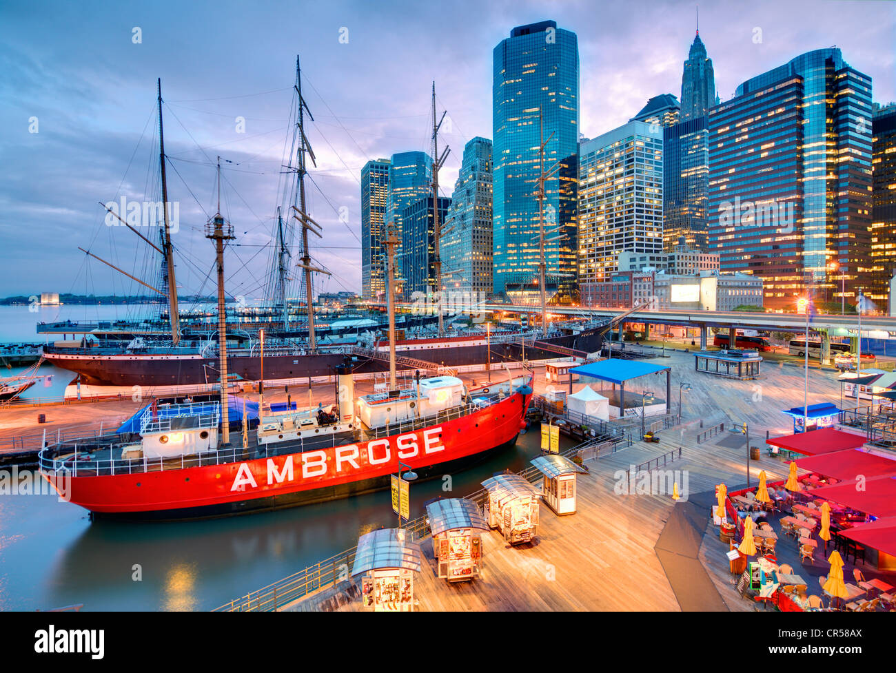 South Street Seaport in New York City Foto Stock