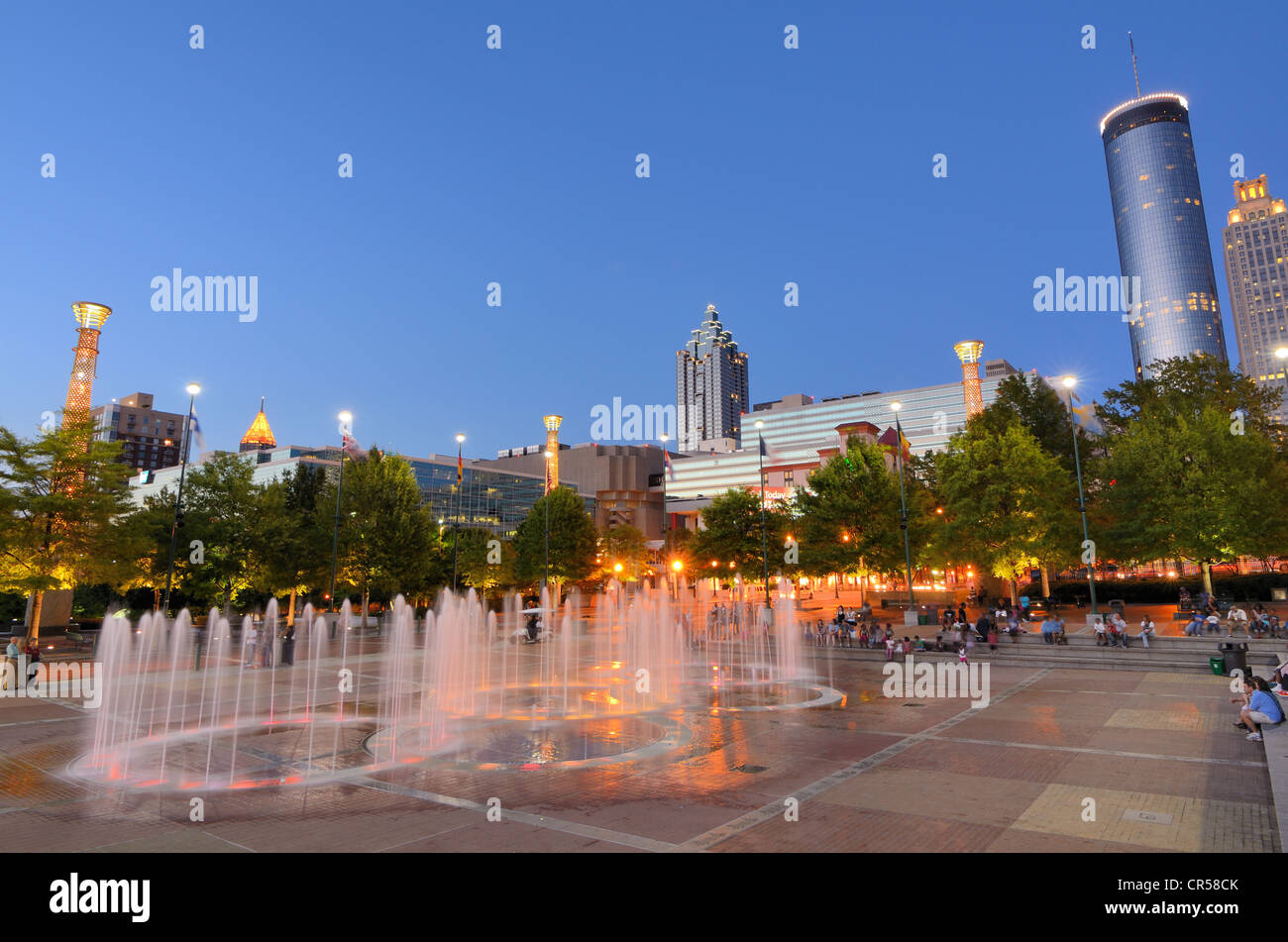 Il Centennial Olympic Park di Atlanta, Georgia, Stati Uniti d'America. Foto Stock