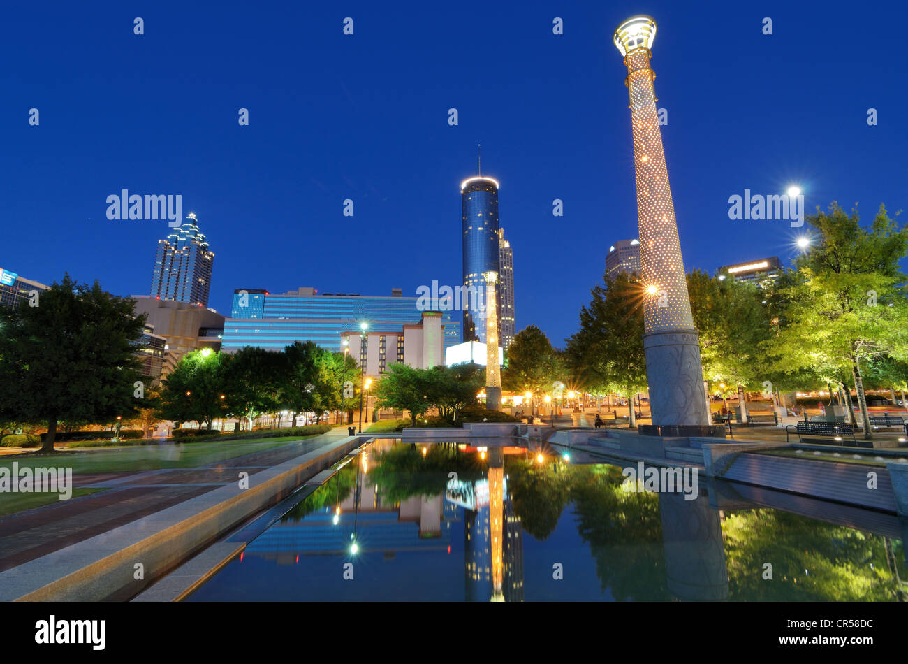 Il Centennial Olympic Park di Atlanta, Georgia. Foto Stock