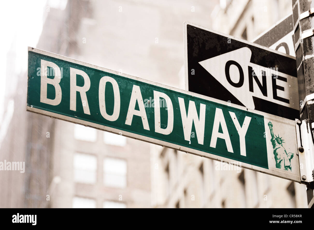 A Broadway Street sign Foto Stock