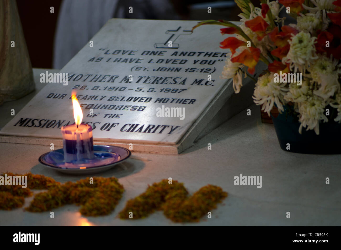 Memoriale di Madre Teresa nella Casa Madre in Kolkata, West Bengal, India, Asia Foto Stock