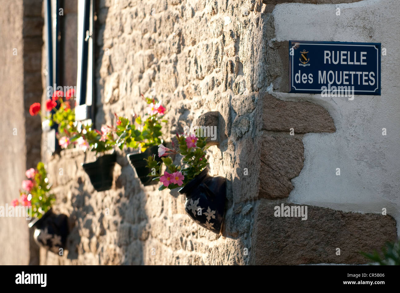 Francia, Loire Atlantique, Piriac sur Mer, piccola strada, Ruelle Des mouettes Foto Stock