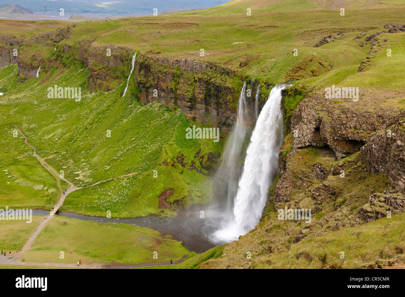 L'Islanda, Regione Sudurland, Seljalandsfoss cascata Foto Stock