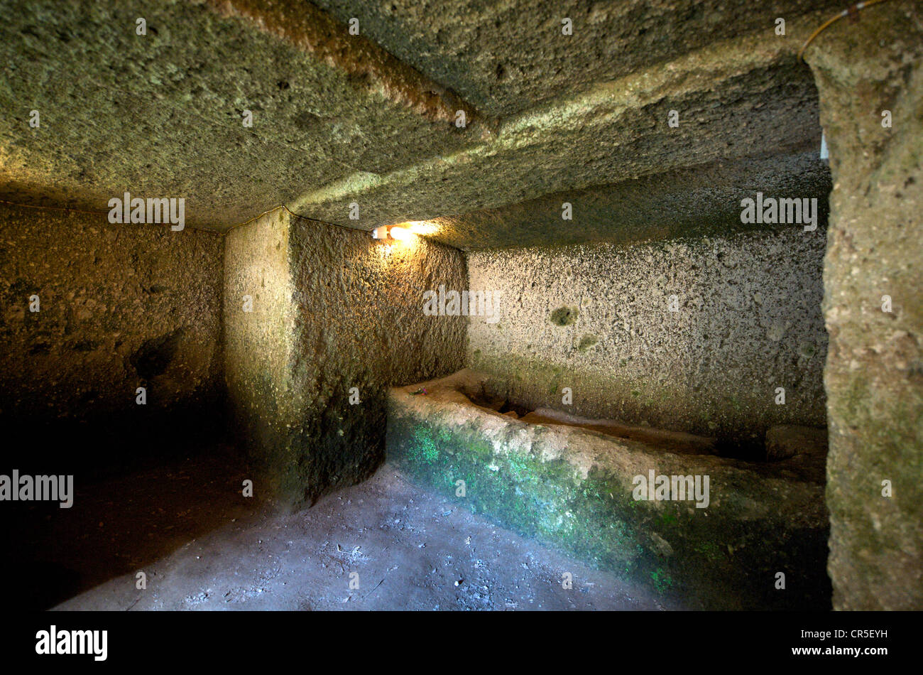 L'Italia, Toscana, La Maremma, necropoli etrusca di Poggio Felceto, Tomba Ildebranda della fine del III secolo A.C. Foto Stock