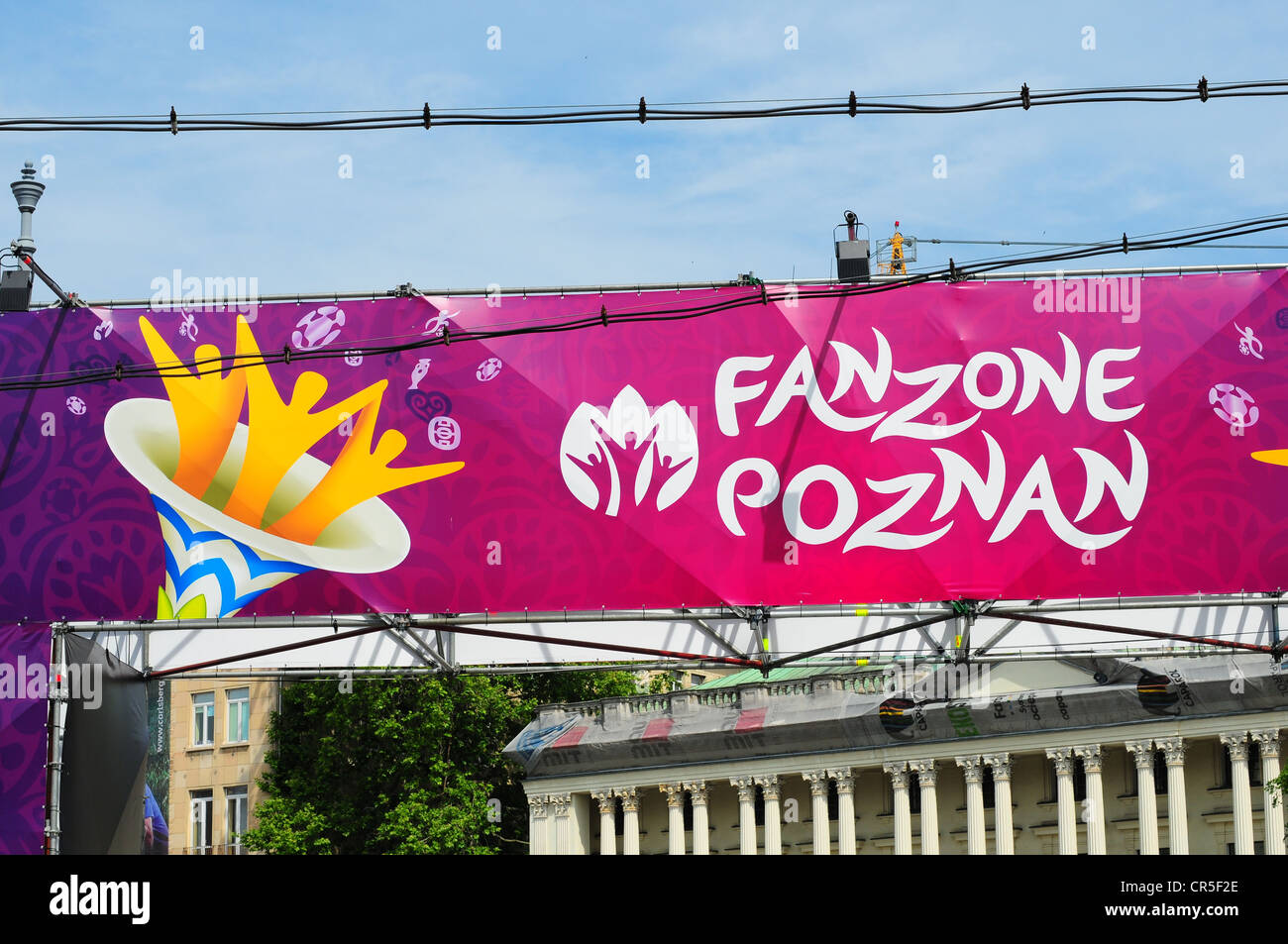 Euro 2012 fanzone segno a Poznan, Polonia Foto Stock