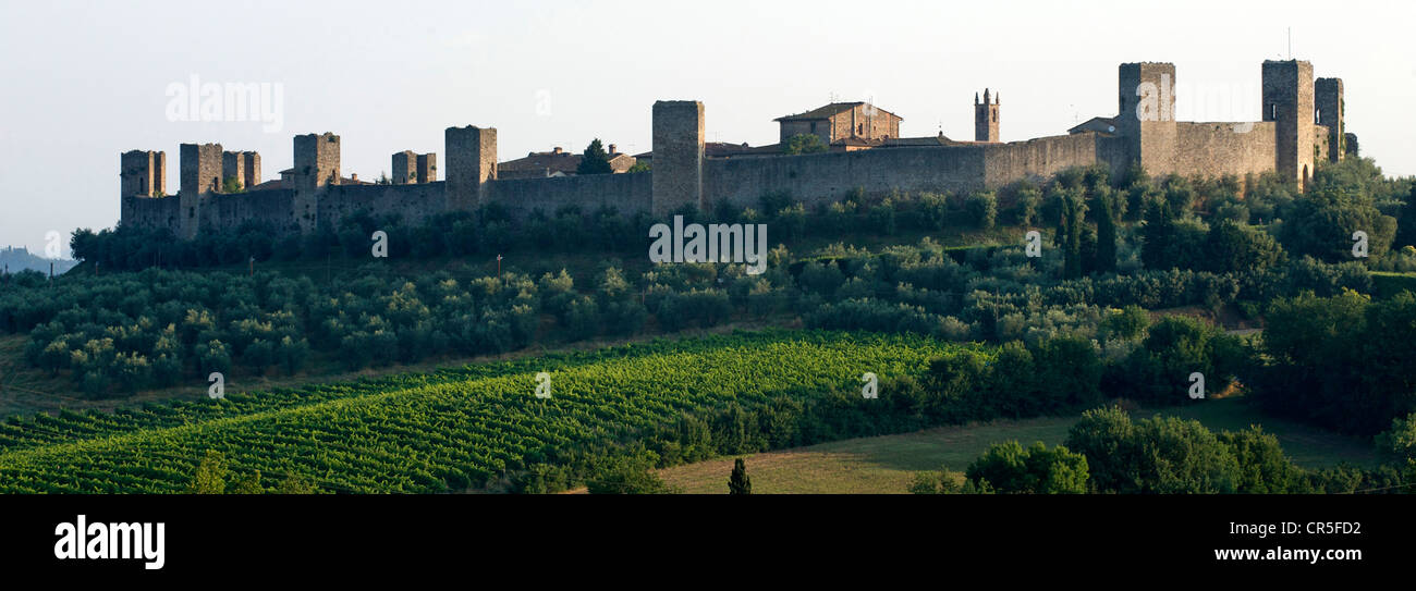 L'Italia, Toscana, Val d'Elsa, Monteriggioni Foto Stock