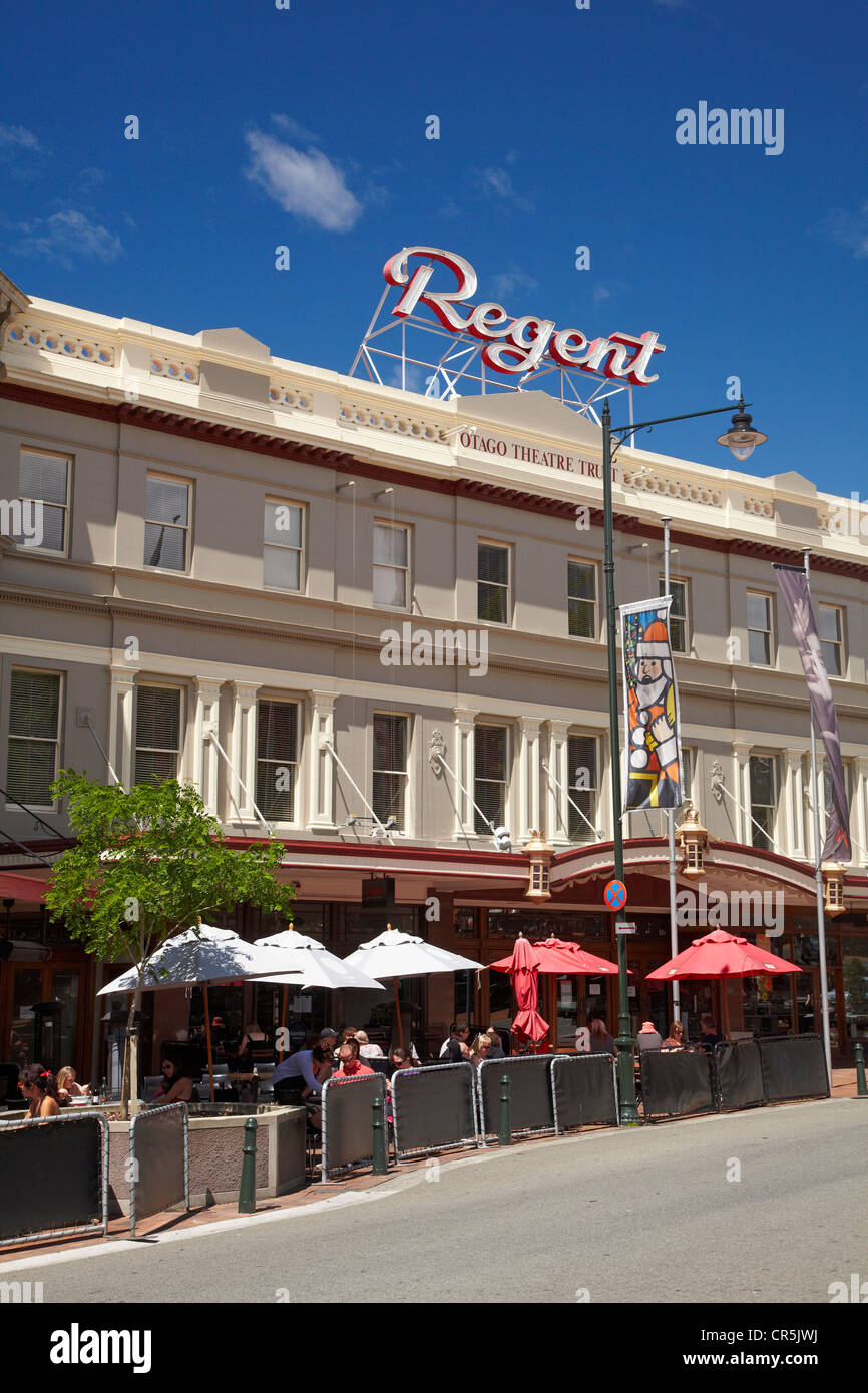 Regent Theatre, bar e caffè, Ottagono, Dunedin, Isola del Sud, Nuova Zelanda Foto Stock