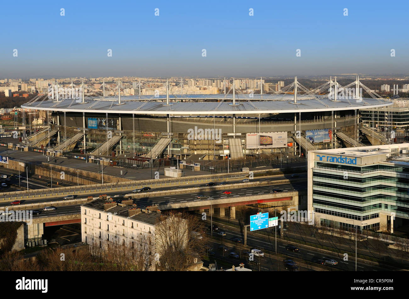 Francia, Seine Saint Denis, Saint Denis Stade de France (stadio di Francia) da architetti Michel Macary, Aymeric Zublena, Foto Stock
