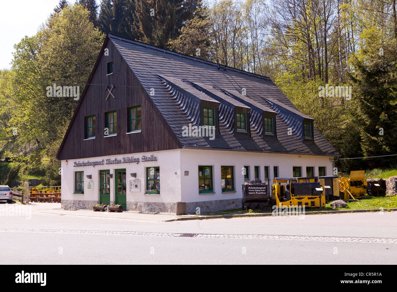 Contrassegnare Roehling Stolln Exhibition miniera in Frohnau, Annaberg-Buchholz, in Sassonia, Germania, Europa Foto Stock