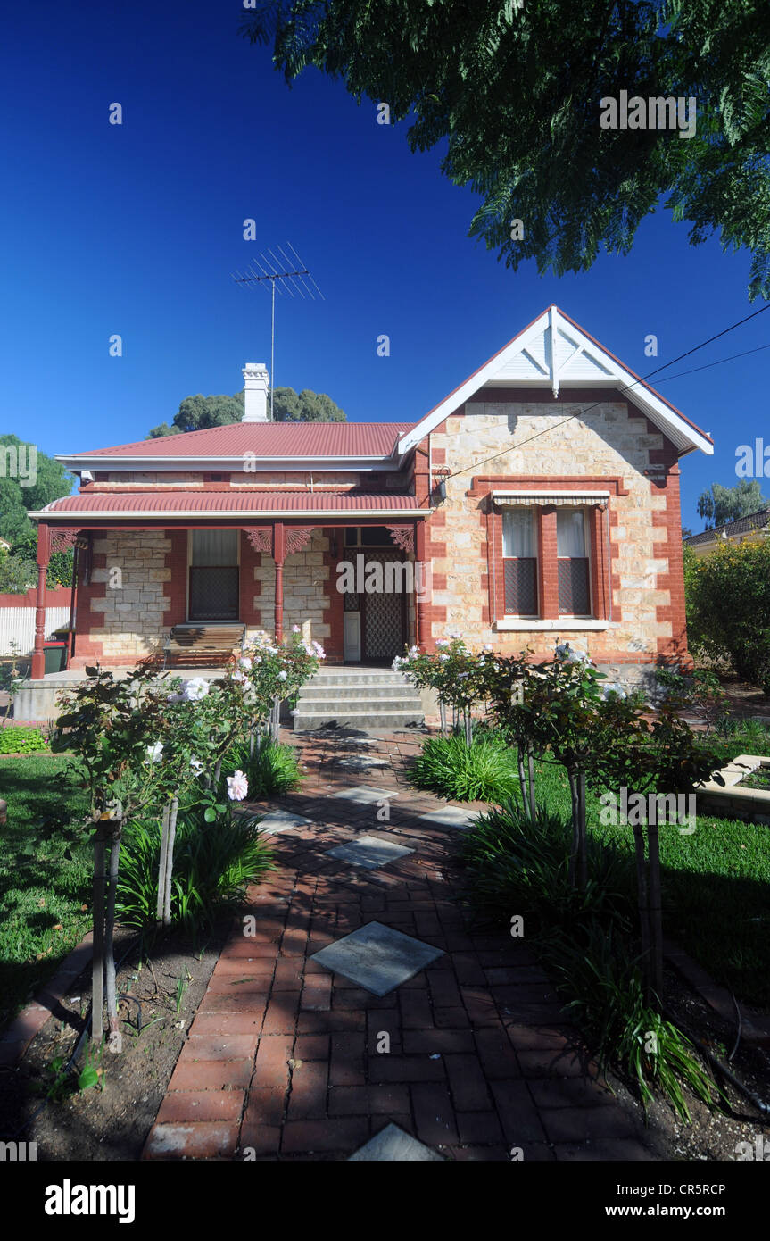 Architettura tradizionale della casa di pietra nel vecchio villaggio di Gawler, Sud Australia. N. PR Foto Stock