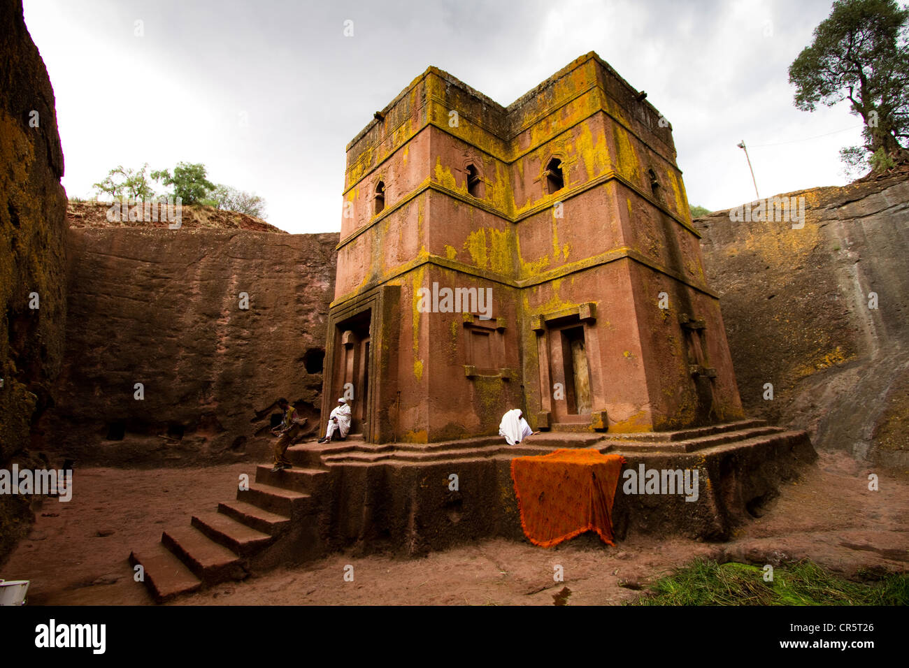 Bet Giyorgis Rock-Hewn Chiesa, Lalibela, Etiopia, Africa Foto Stock