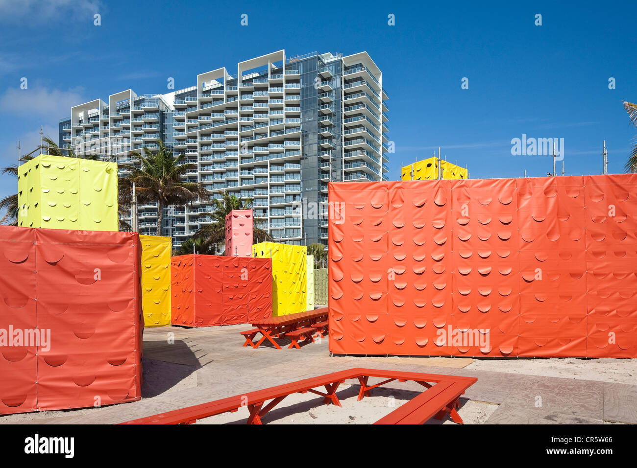 Stati Uniti, Florida, Miami Beach, South Beach, hotel W durante Art Basel Miami Beach Foto Stock