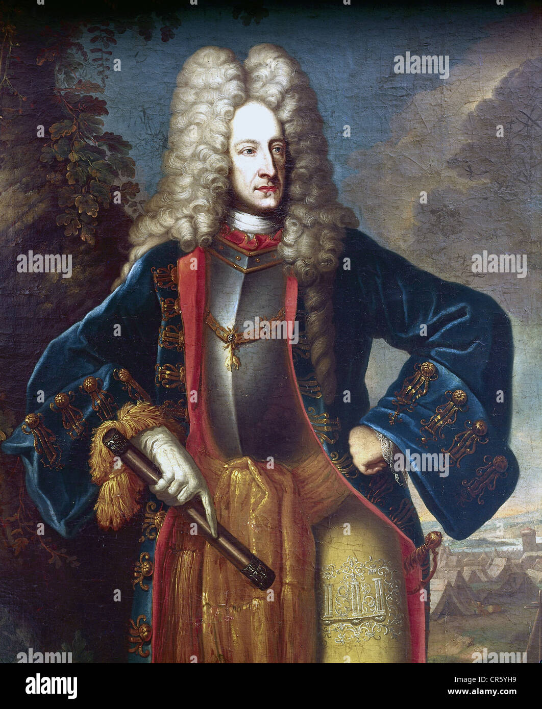 Ludwig Wilhelm, 8.4.1655 - 4.1.1707, margravio di Baden, imperatore generale, a mezza lunghezza, dipinto da anonimo, circa 1700, Foto Stock