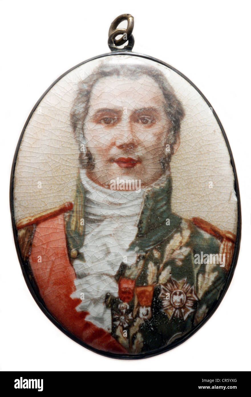 Wellington, Arthur Wellesley Duca di, 1.5.1769 - 14.9.1852, Generale britannico, politico, ritratto, pittura in miniatura su porcellana, metà 19th secolo, Foto Stock
