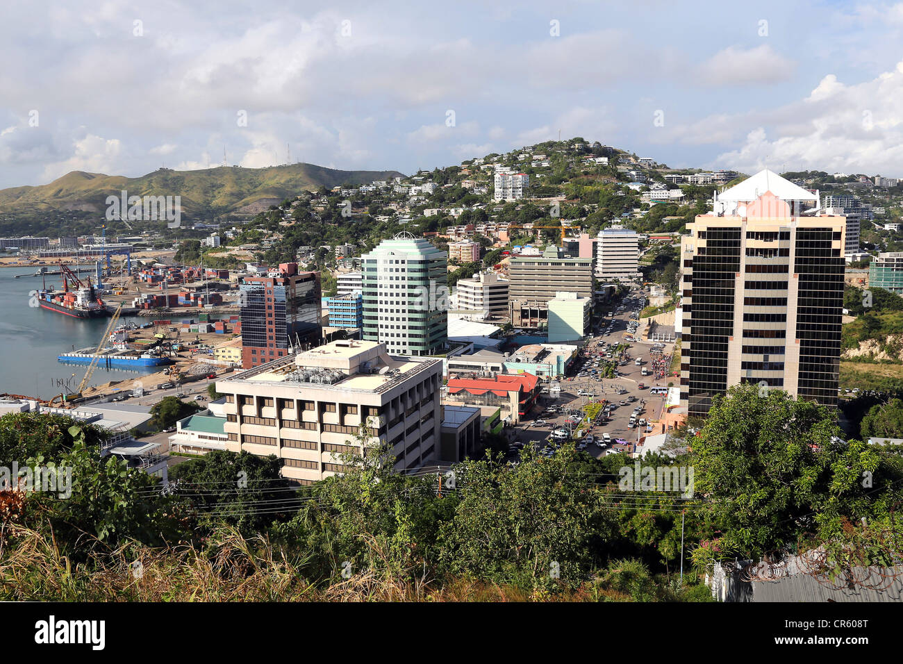 Il centro di Port Moresby, Capitol di Papua Nuova Guinea Foto Stock