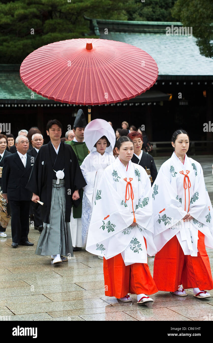 Giappone Isola di Honshu Tokyo Meiji Shinto Jingu santuario dedicato all'Imperatore Meiji il coniuge Shoken celebrazione della tradizionale Foto Stock