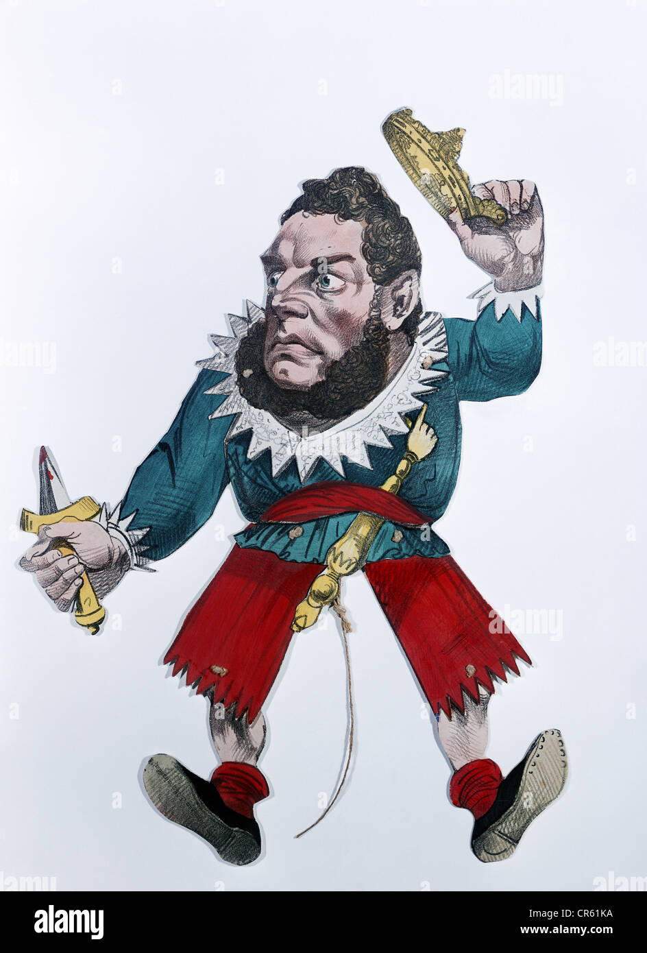 Zitz, Franz Heinrich, 18.11.1803 - 30.4.1877, politico tedesco, caricatura politica come jumping jack, litografo colorato, pubblicato da E. G. May, Francoforte sul principale, circa 1850, Foto Stock