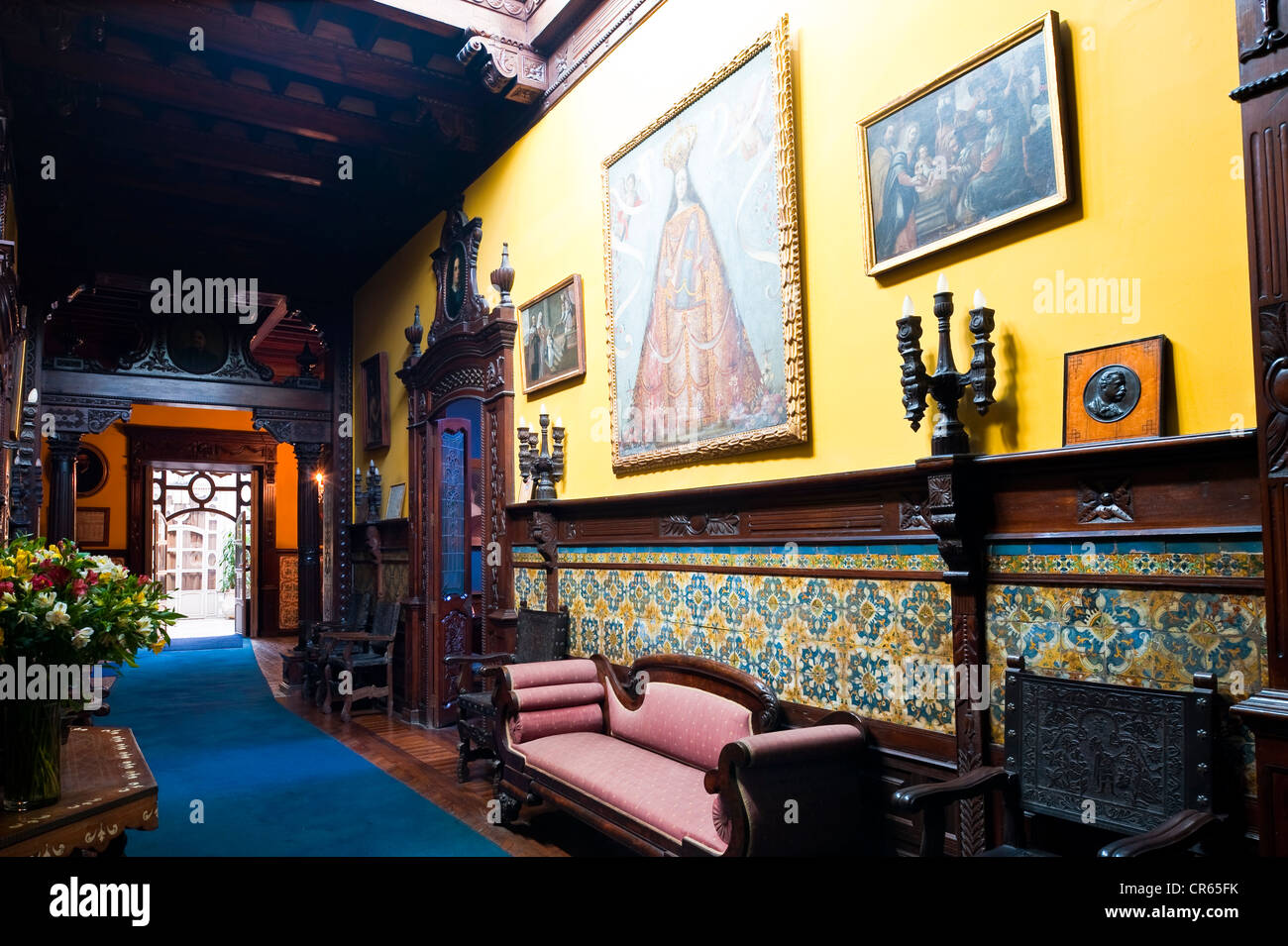 Il Perù, Lima, Allaiga's home, barocco collezionista d'arte Foto Stock