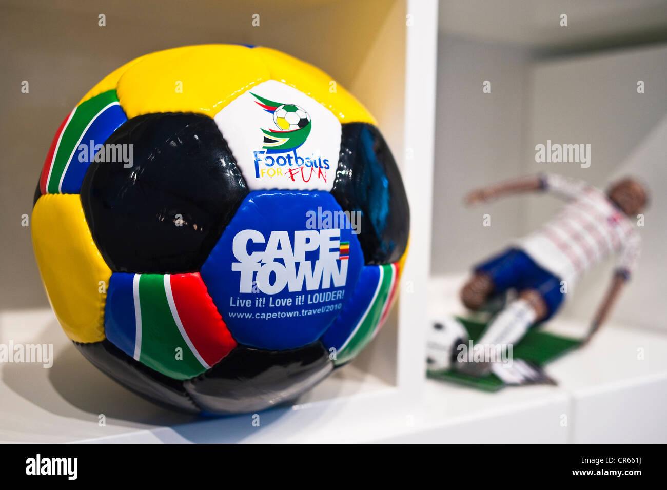 Sud Africa, Western Cape, Cape Town, nel distretto della City Bowl, Cape Town Tourism, esposizione sul calcio Foto Stock