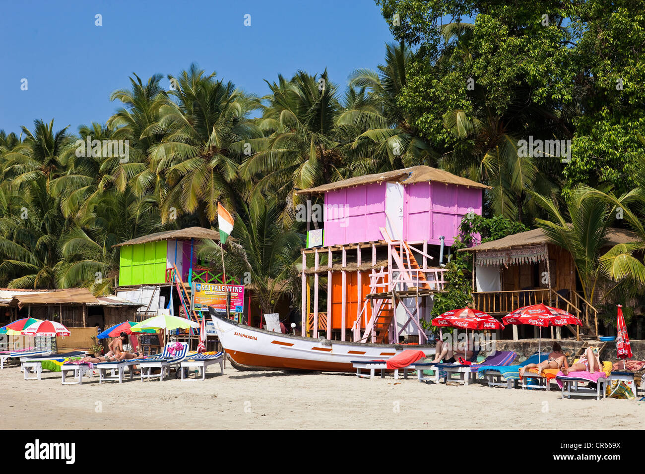 India, stato di Goa, Palolem, spiaggia Foto Stock