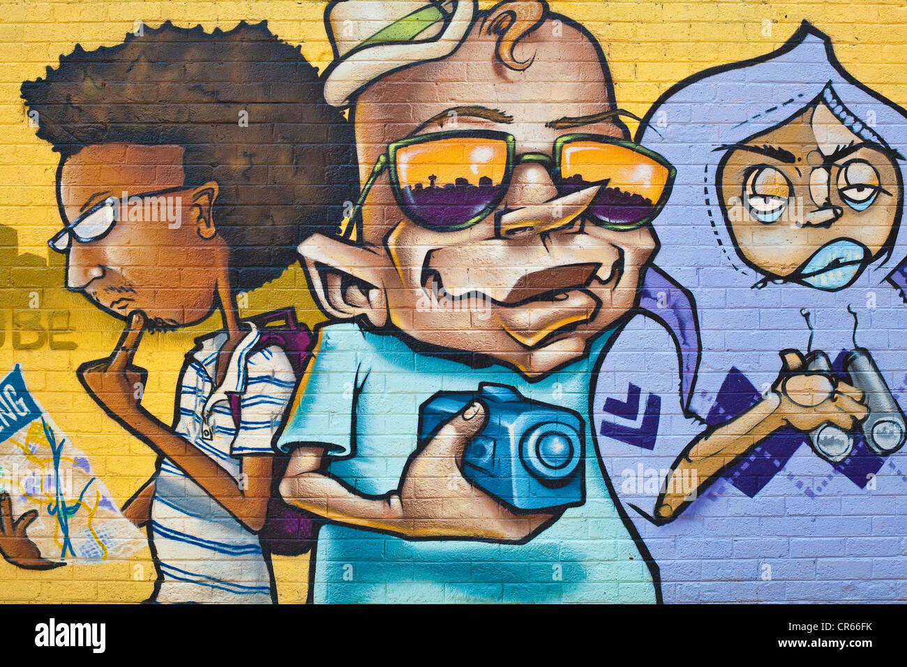 Sud Africa, provincia di Gauteng, Johannesburg, parete dipinta Foto Stock