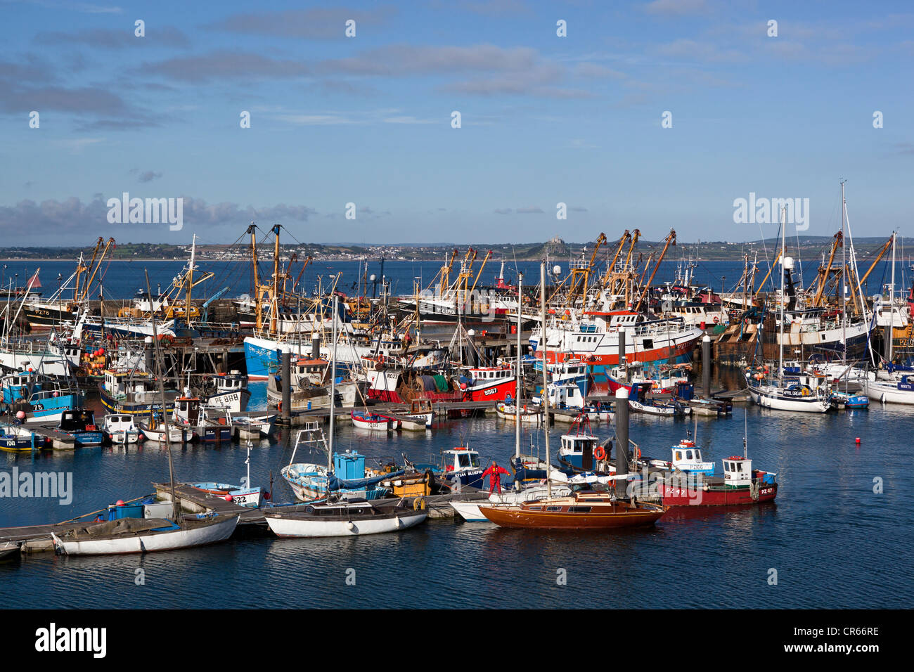 La pesca vantare nel Porto di Newlyn Foto Stock