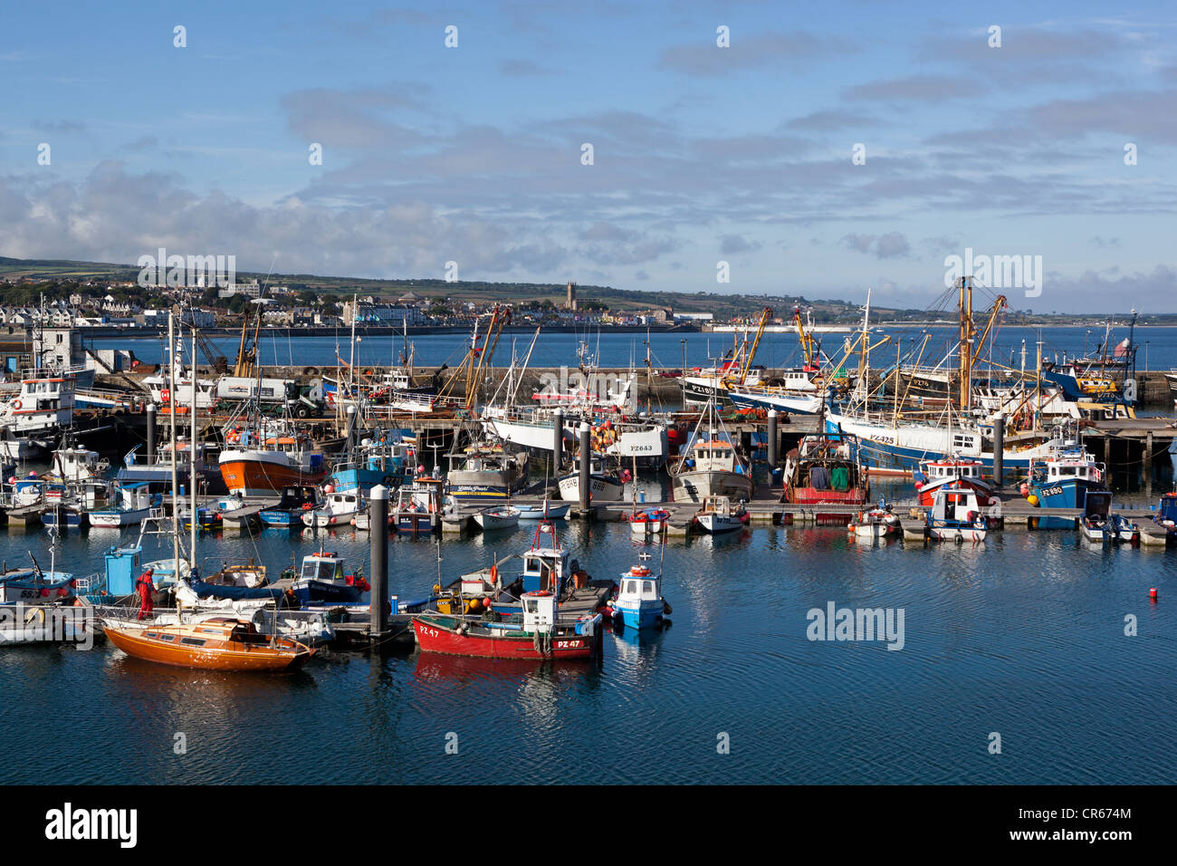 La pesca vantare nel Porto di Newlyn Foto Stock