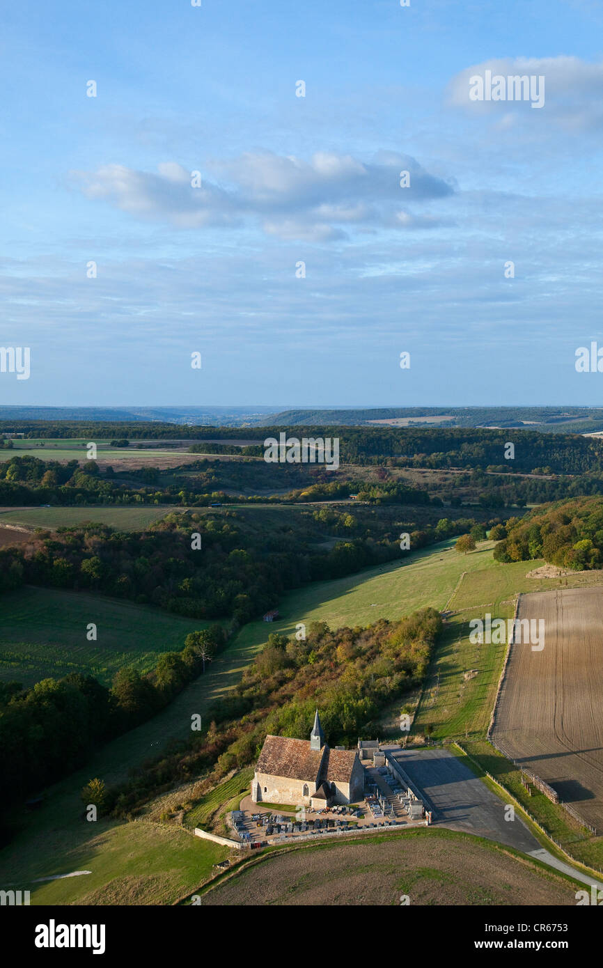 Francia, Eure, cappella di Reuilly (vista aerea) Foto Stock