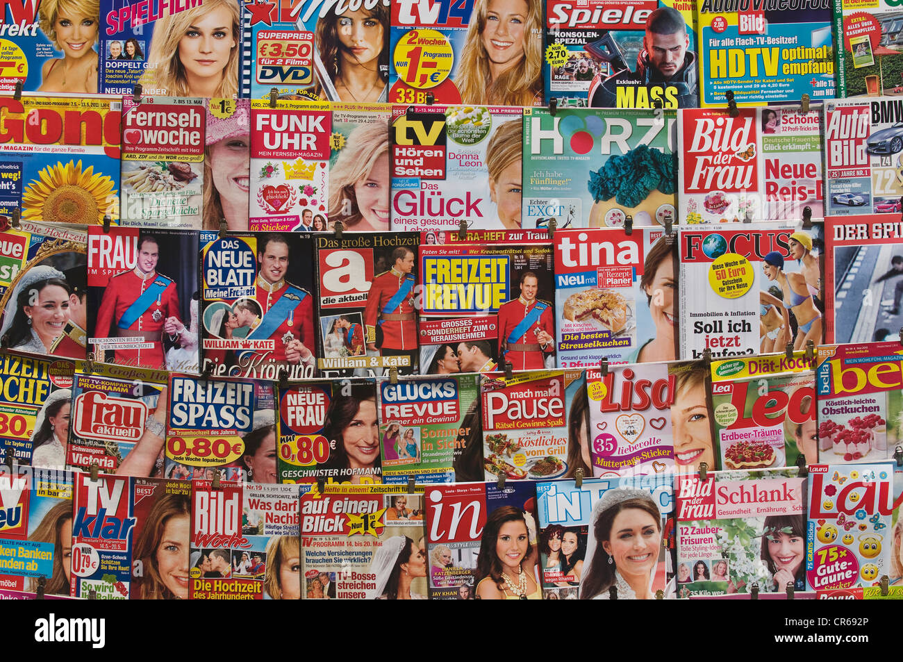 Display Magazine, per la maggior parte dei periodici e riviste femminili, Germania, Europa Foto Stock