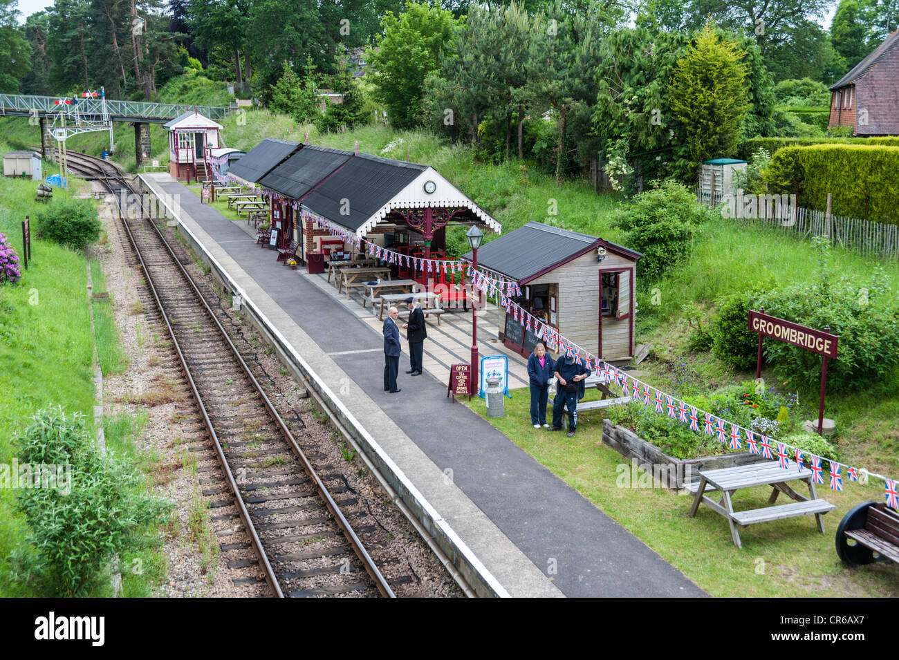 Groombridge stazione ferroviaria, Kent REGNO UNITO sulla Valle Termale linea tra Eridge e Tunbridge Wells utilizzati da treni a vapore Foto Stock