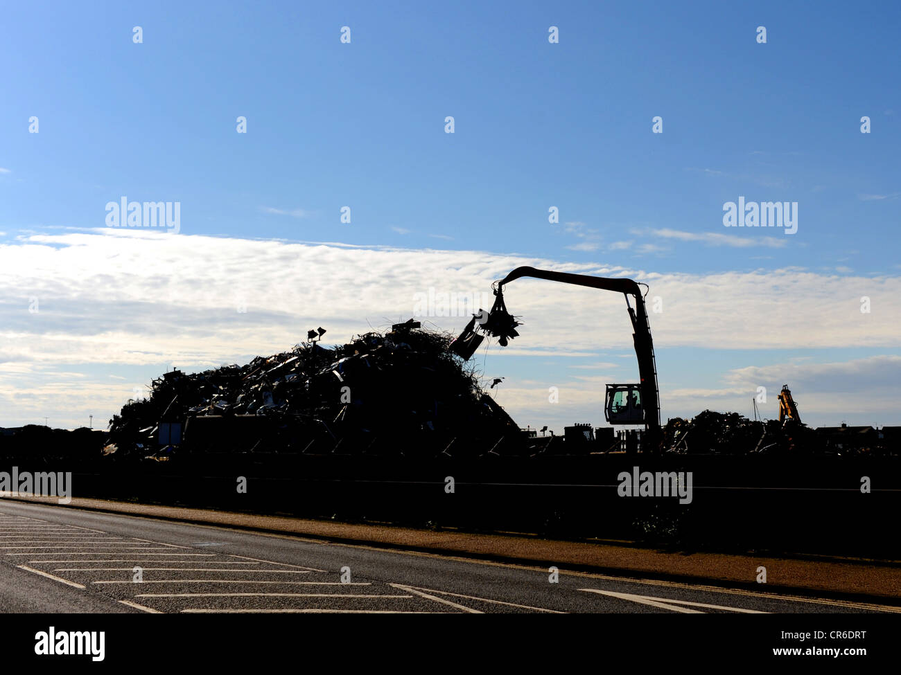 EMR rottame metallico breakers yard a Shoreham Harbour sito industriale SUSSEX REGNO UNITO Foto Stock