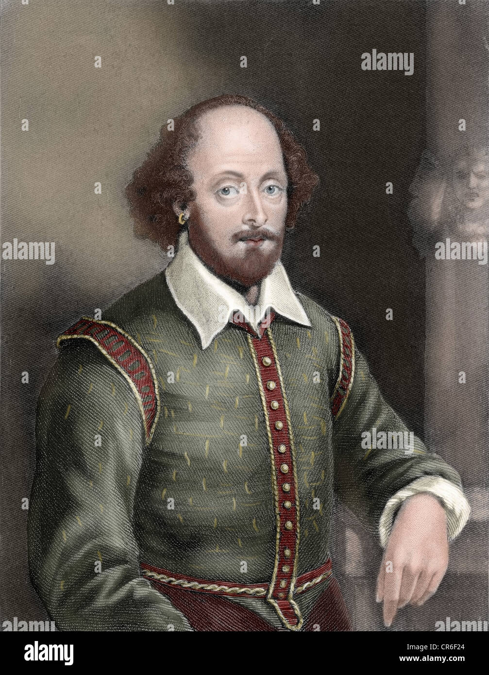 Shakespeare, William (1564-1616). Scrittore inglese. Incisione di William Holl. Colorati. Foto Stock