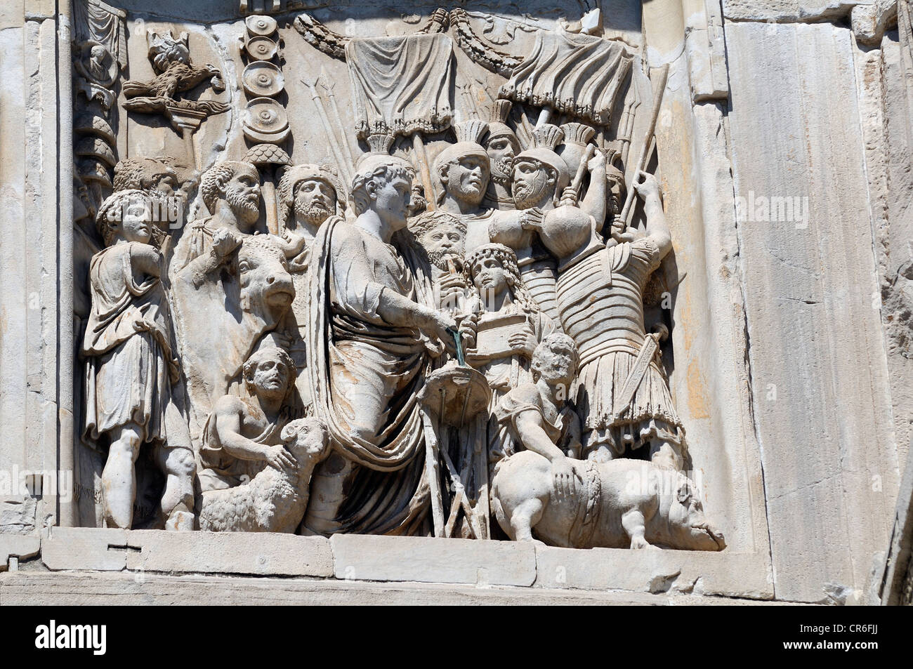 Di rilievo sul Arco di Costantino, Arco di Costantino, Roma, Lazio, l'Italia, Europa Foto Stock