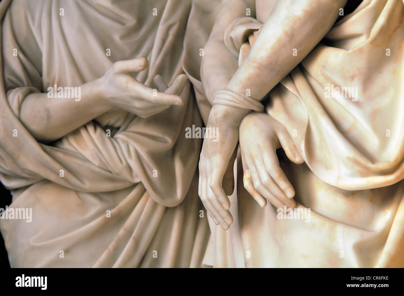 Gesù con le mani legate, vista dettagliata di statue, Palazzo Lateranense, Roma, Regione Lazio, Italia, Europa Foto Stock