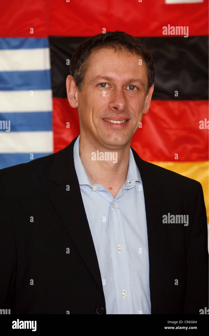 Simon, Steffen, * 10.3.1965, presentatore tedesco, mezza lunghezza, foto chiamata DI EURO 2008, Amburgo, 18.4.2008, Foto Stock