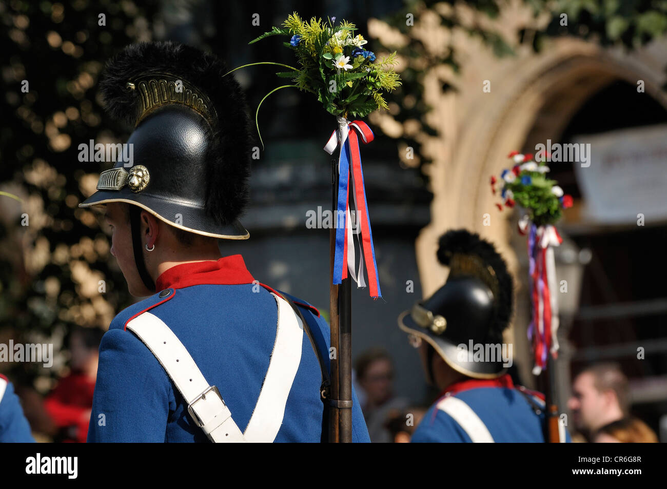 Esercito bavarese, Schuetzen- und Trachtenzug, Costume e fucilieri's Parade, per l'apertura di Oktoberfest 2010, Oktoberfest Foto Stock