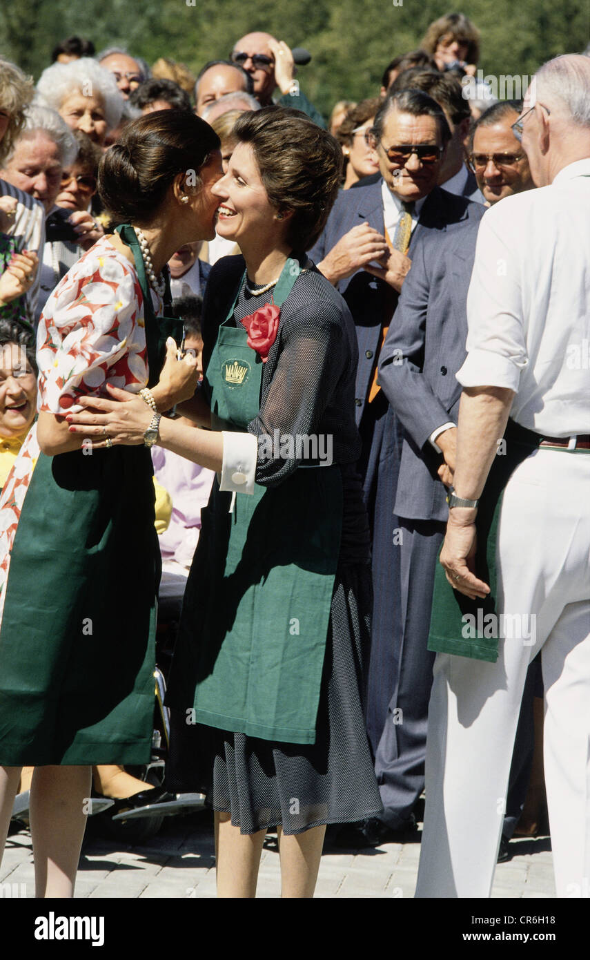 Bernadotte, Lennart Count, 8.5.1909 - 21.12.2004, nobile svedese, 80th compleanno, accogliente Re Carl XVI Gustav e Regina Silvia di Svezia, isola di Mainau, 8.5.1989, Foto Stock