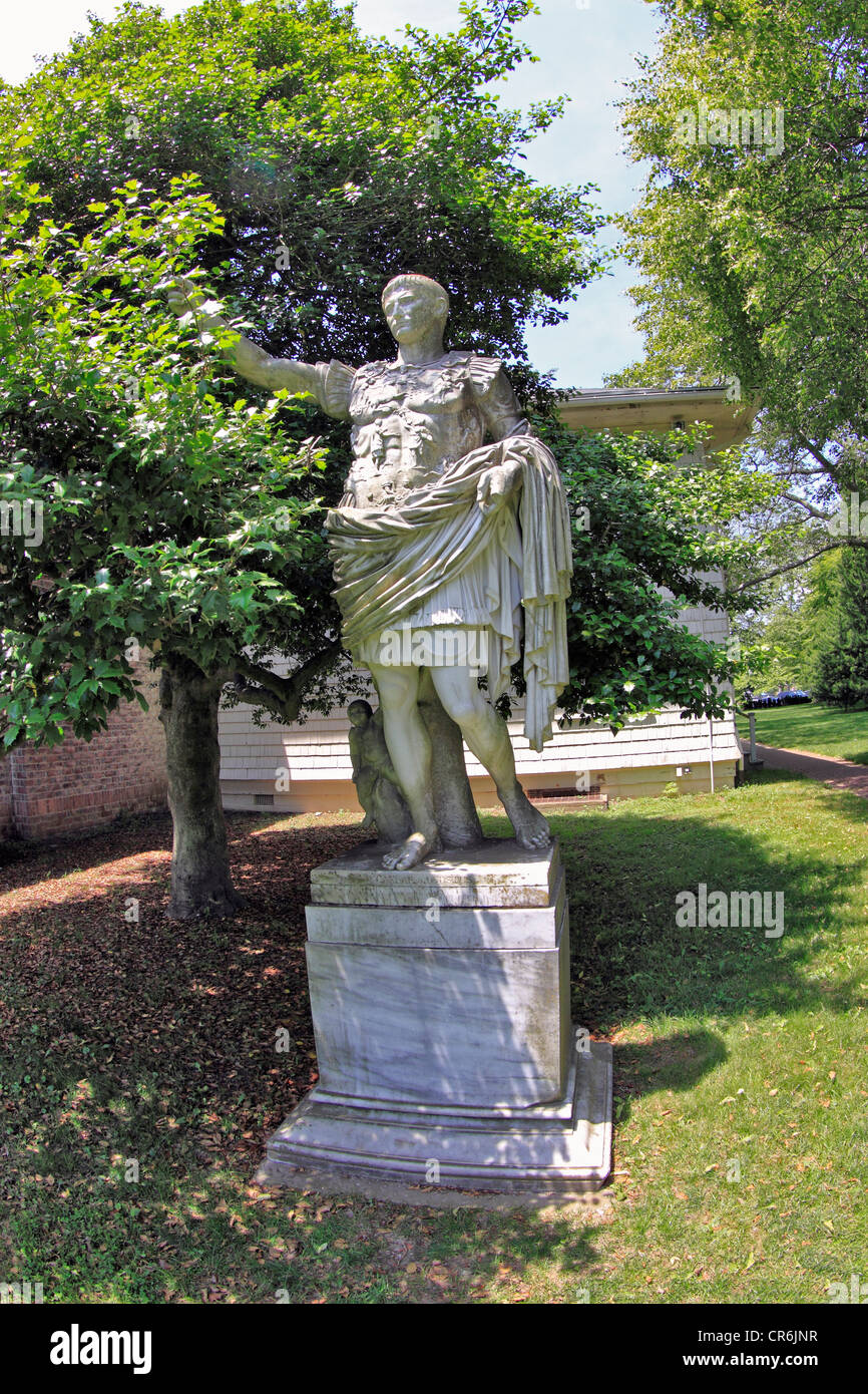 Statua di imperatore romano Cesare Augusto Parrish Art Museum Southampton Long Island New York Foto Stock