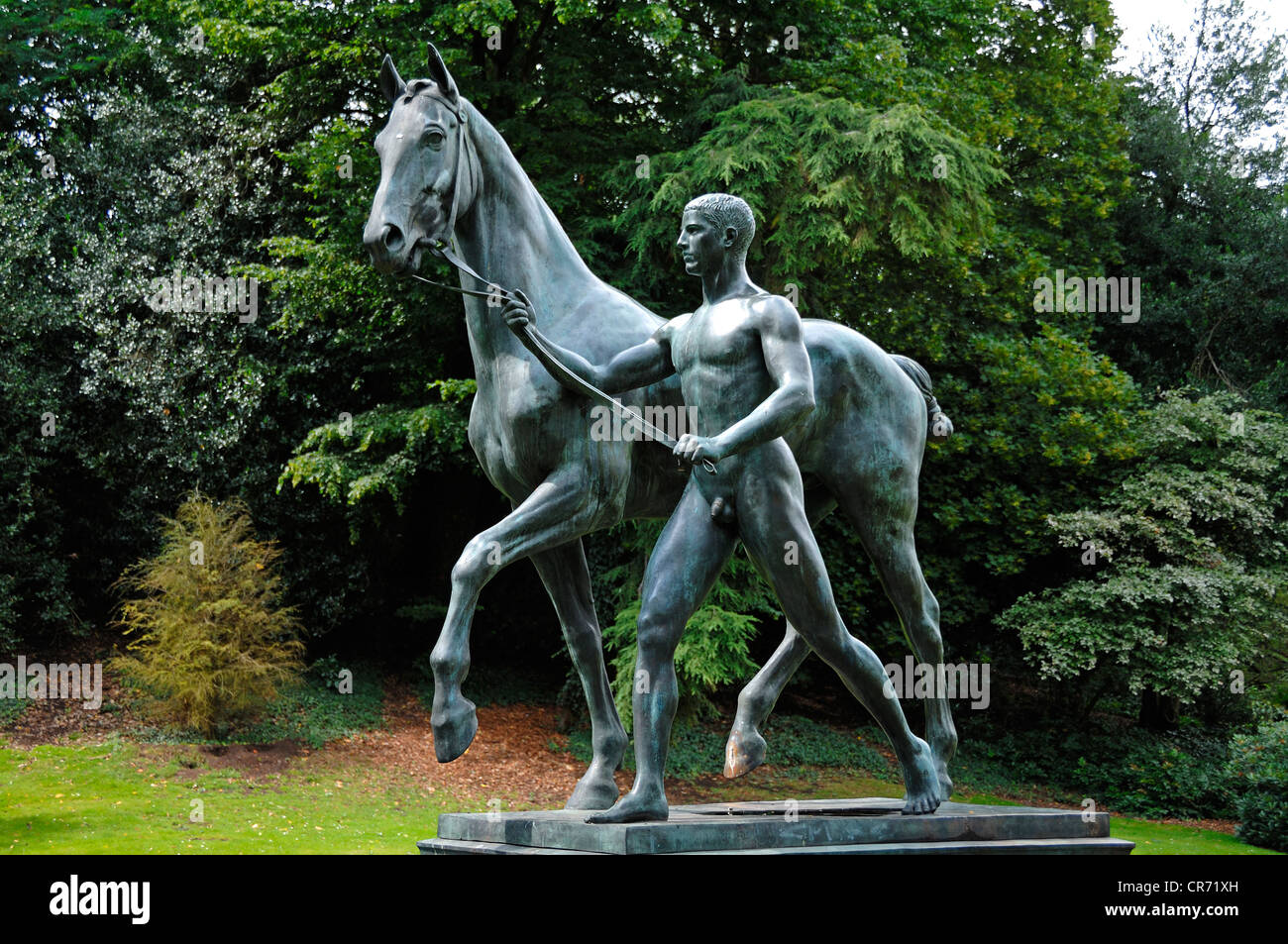 La scultura, Der Rosselenker, il Condottiero da Louis Tuaillon, scultore prussiano, all inizio del XX secolo Foto Stock