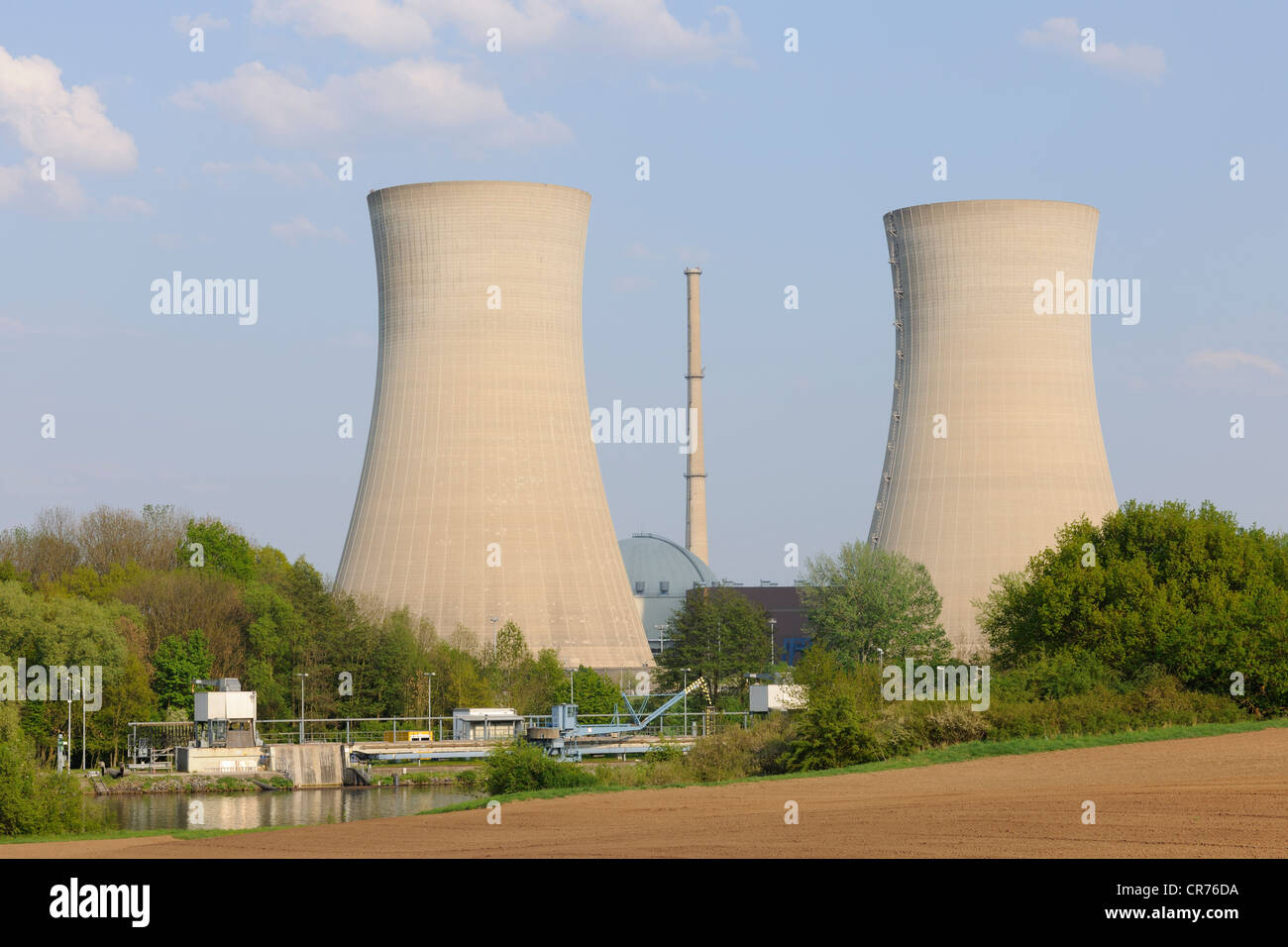 Centrale nucleare di Grafenrheinfeld, fuori servizio, Grafenrheinfeld, bassa Franconia, Franconia, Baviera, Germania, Europa Foto Stock