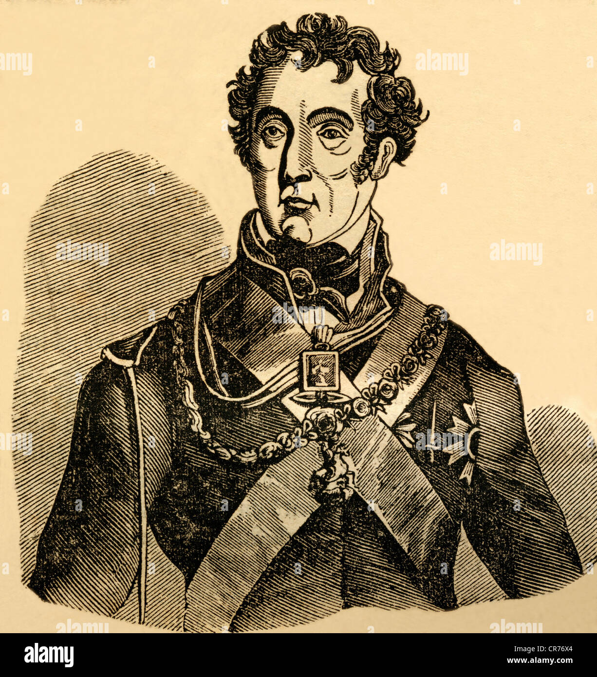 Arthur Wellesley, duca di Wellington, nato il 01.05, 1769, è morto il 14.09.1852, stratega e politico britannico, statista, incisione dal 'Pfiennig - Magazin' dal 22.02.1834, Foto Stock