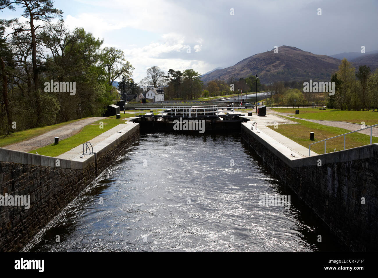 Neptunes scala serie di serrature su caledonian canal vicino a Fort William highland scozia uk Foto Stock