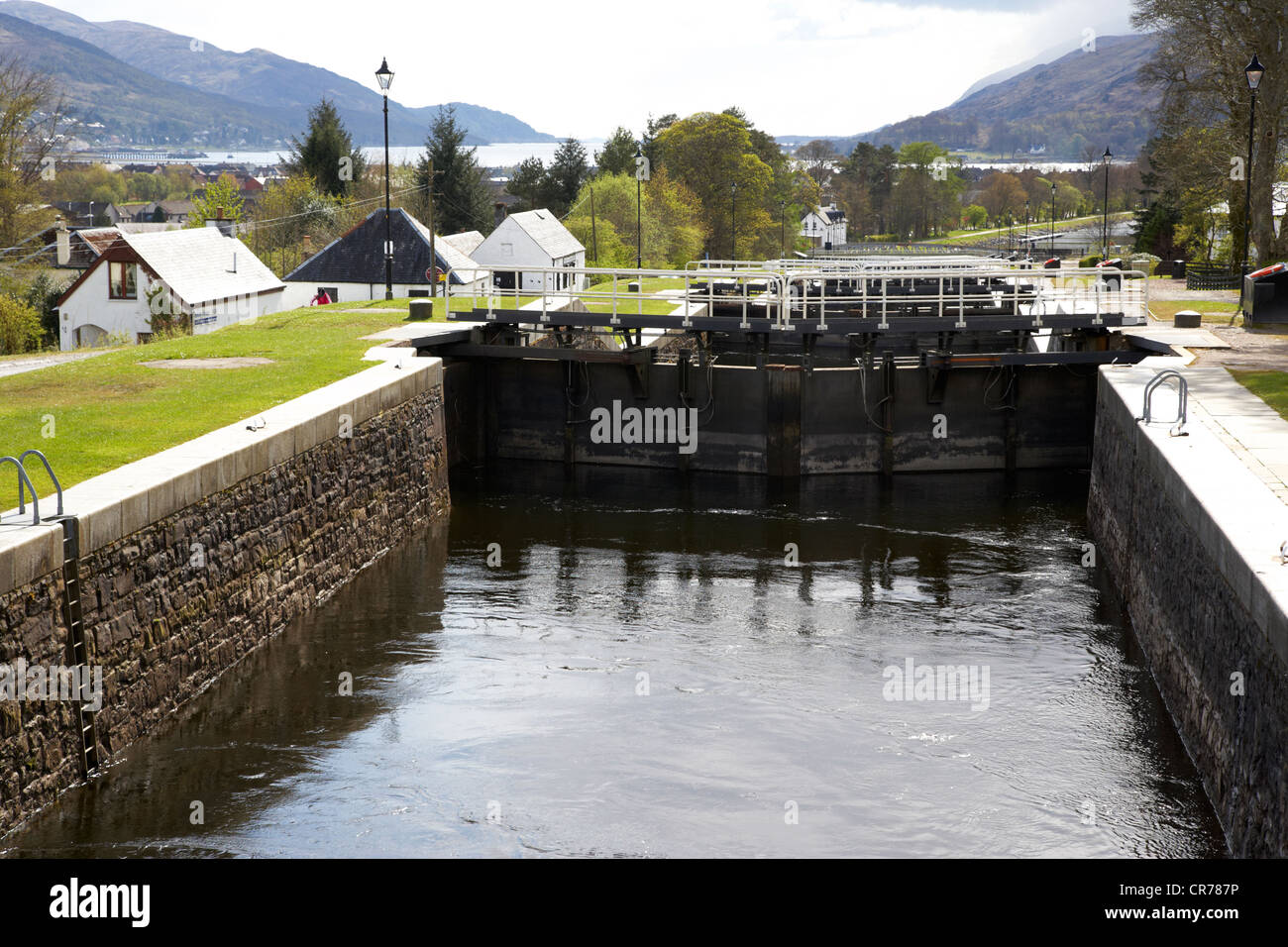 Neptunes scala serie di serrature su caledonian canal vicino a Fort William highland scozia uk Foto Stock